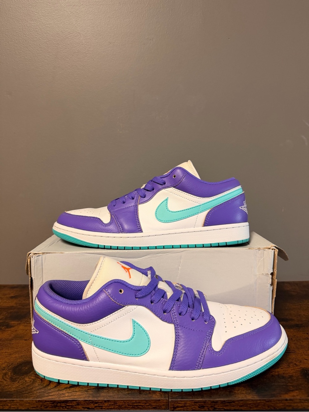 Jordan 1 Low  - Purple, Teal & White